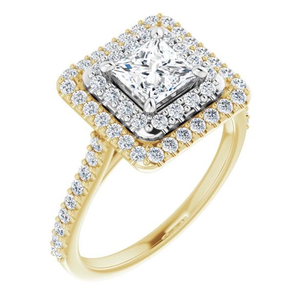 Double Halo-Style Engagement Ring