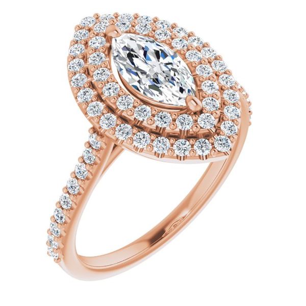 Double Halo-Style Engagement Ring