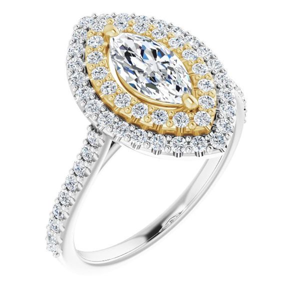 Double Halo-Style Engagement Ring