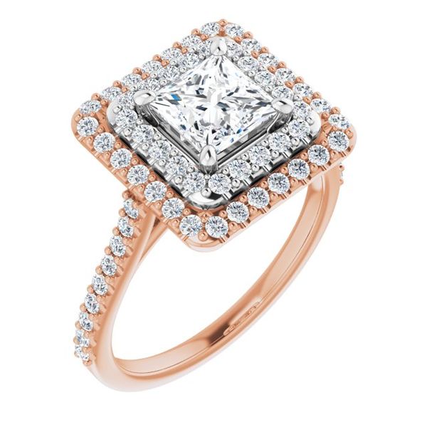 Double Halo-Style Engagement Ring