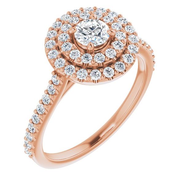 Double Halo-Style Engagement Ring