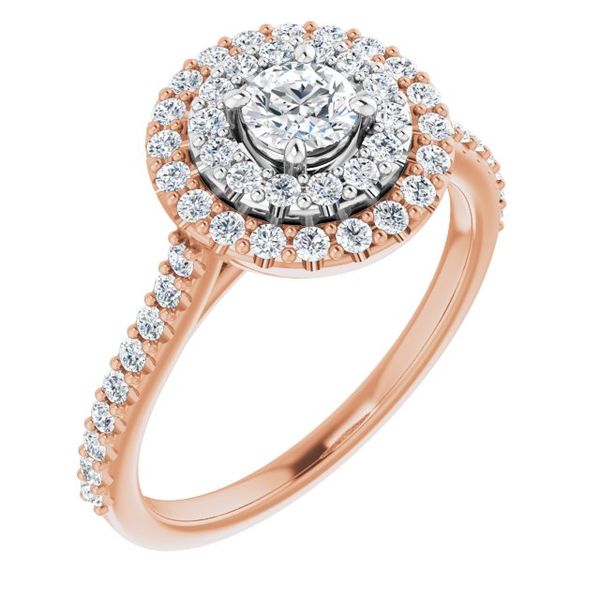 Double Halo-Style Engagement Ring