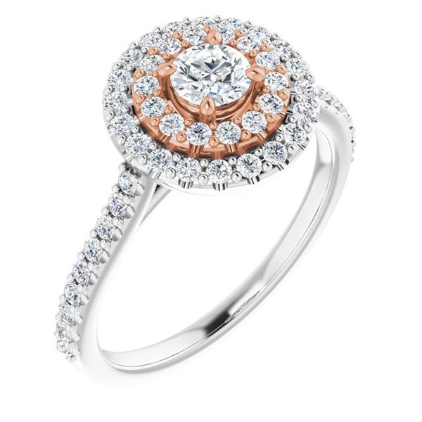 Double Halo-Style Engagement Ring