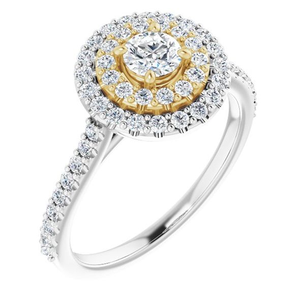 Double Halo-Style Engagement Ring