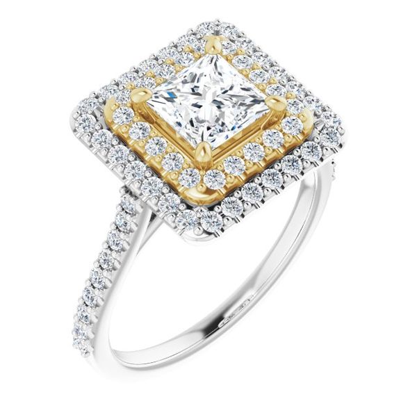 Double Halo-Style Engagement Ring