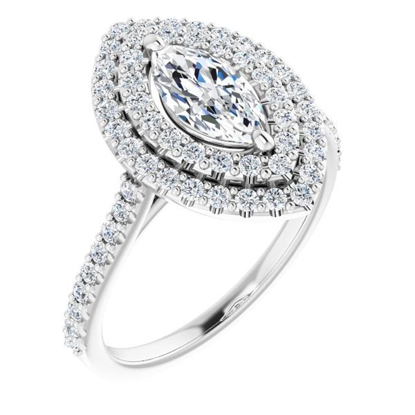 Double Halo-Style Engagement Ring