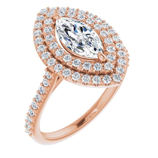 Double Halo-Style Engagement Ring