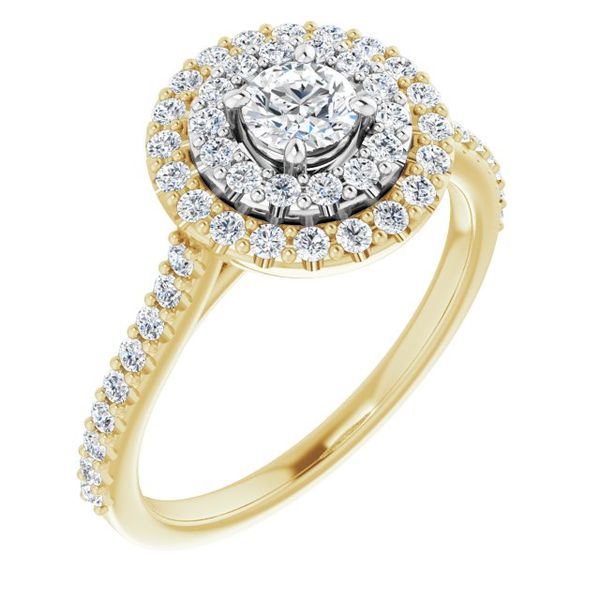 Double Halo-Style Engagement Ring
