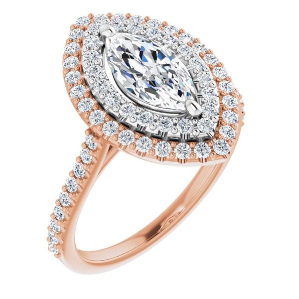 Double Halo-Style Engagement Ring