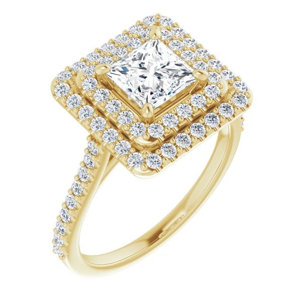 Double Halo-Style Engagement Ring