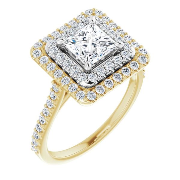 Double Halo-Style Engagement Ring