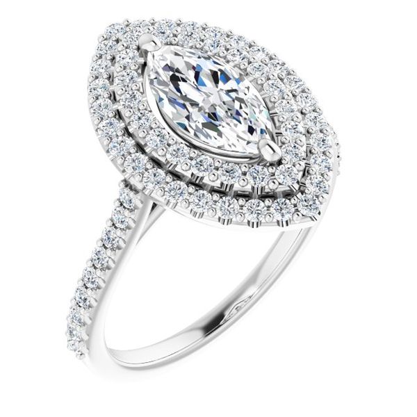 Double Halo-Style Engagement Ring