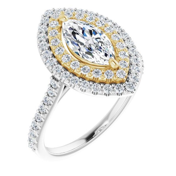 Double Halo-Style Engagement Ring