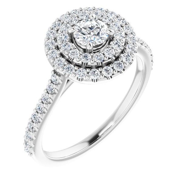 Double Halo-Style Engagement Ring