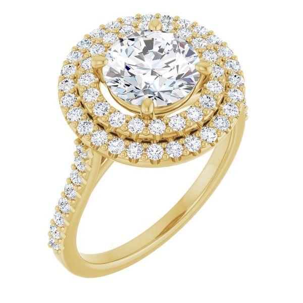 Double Halo-Style Engagement Ring