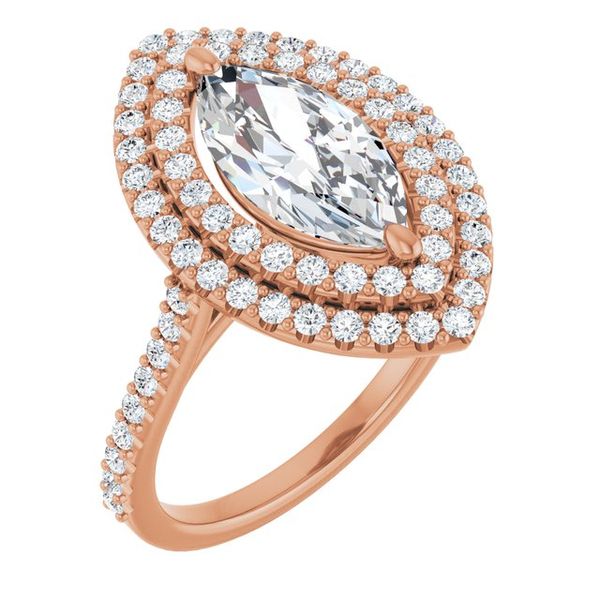 Double Halo-Style Engagement Ring