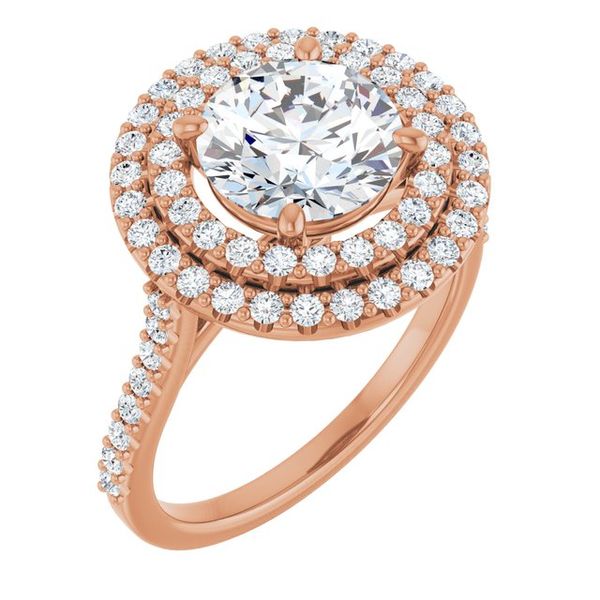 Double Halo-Style Engagement Ring