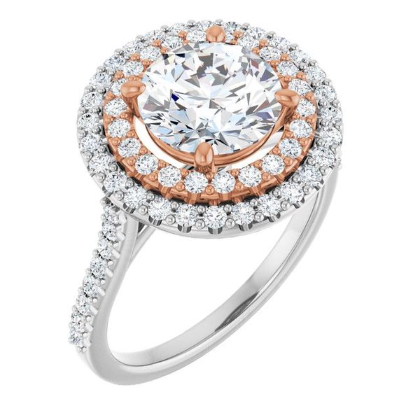 Double Halo-Style Engagement Ring