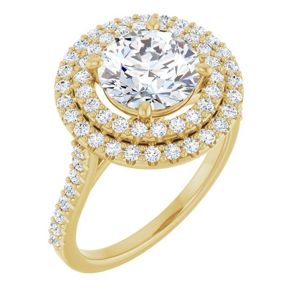 Double Halo-Style Engagement Ring