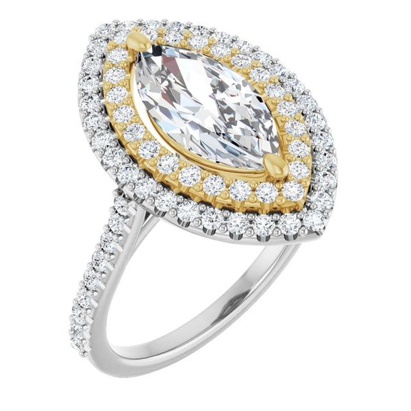 Double Halo-Style Engagement Ring