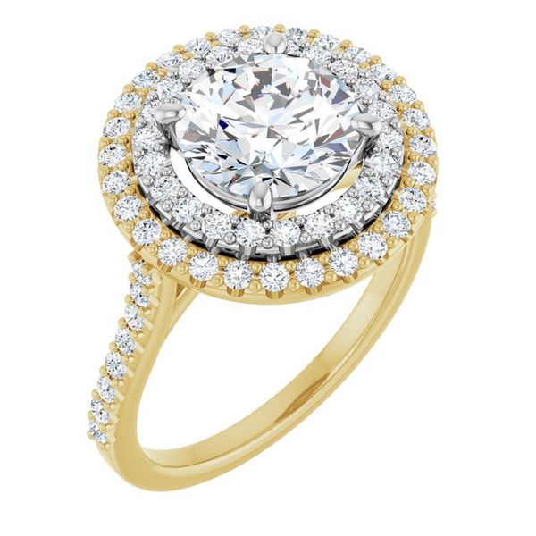 Double Halo-Style Engagement Ring