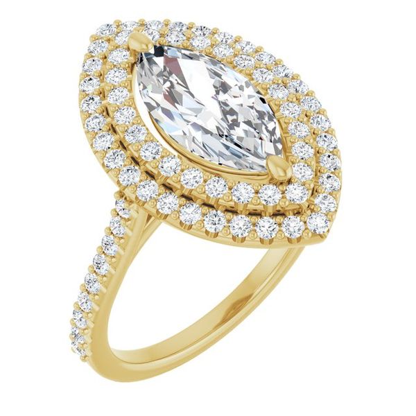 Double Halo-Style Engagement Ring