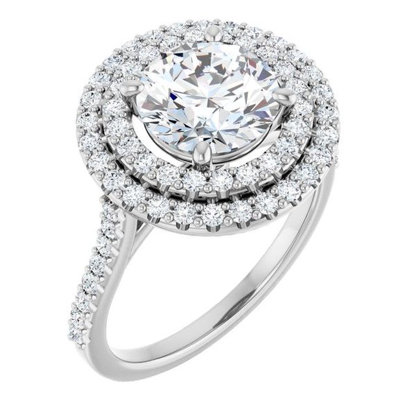 Double Halo-Style Engagement Ring