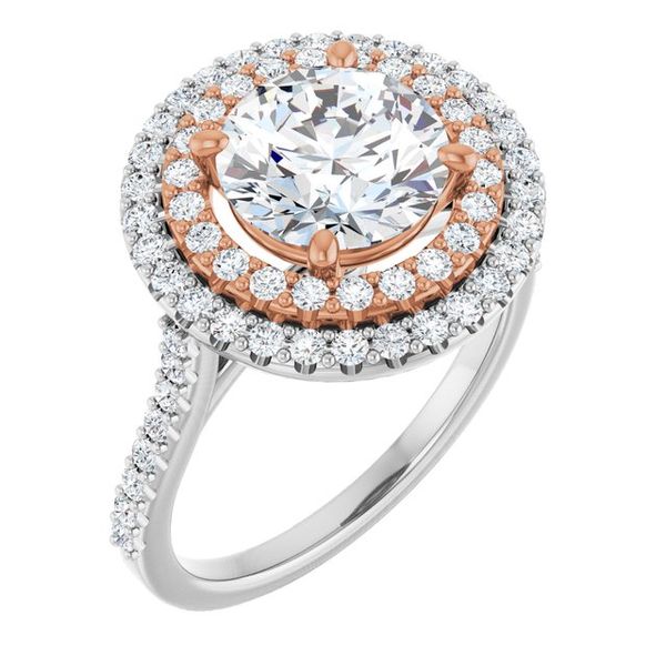 Double Halo-Style Engagement Ring