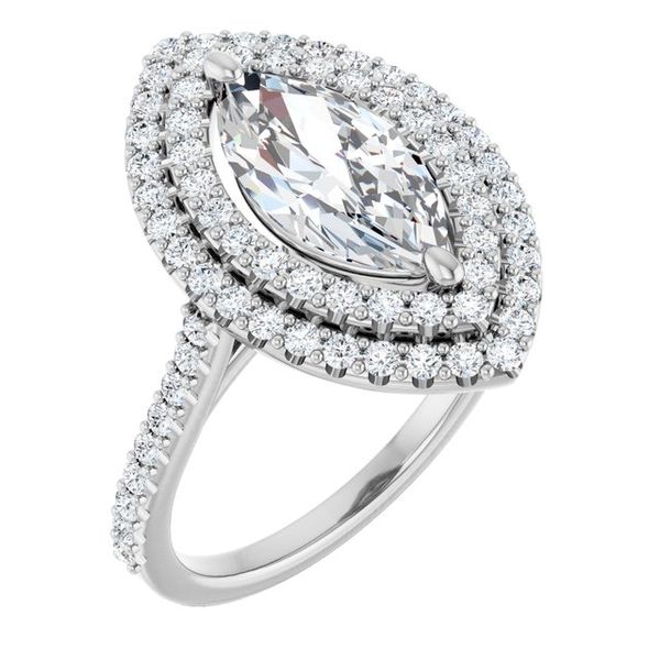 Double Halo-Style Engagement Ring