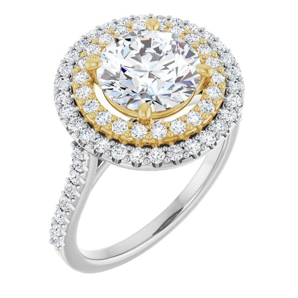 Double Halo-Style Engagement Ring