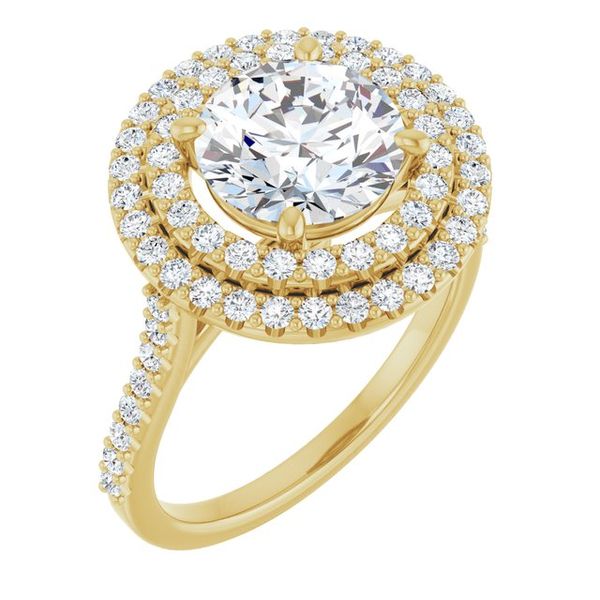 Double Halo-Style Engagement Ring