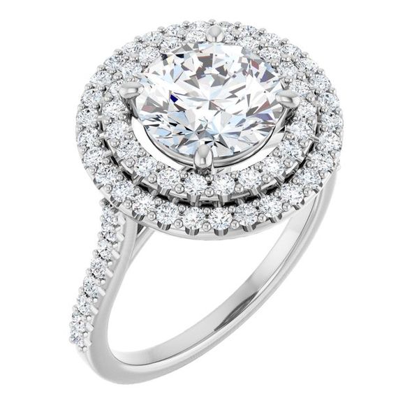Double Halo-Style Engagement Ring