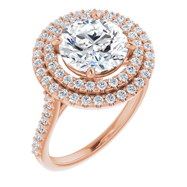 Double Halo-Style Engagement Ring