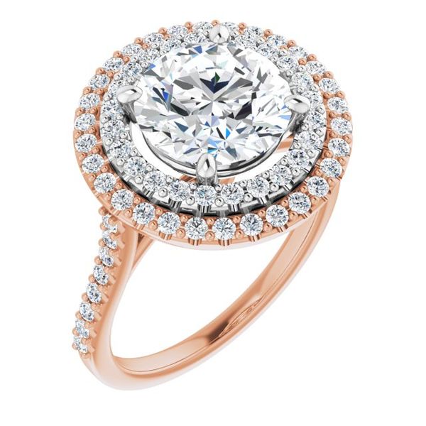 Double Halo-Style Engagement Ring