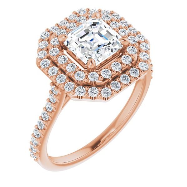 Double Halo-Style Engagement Ring