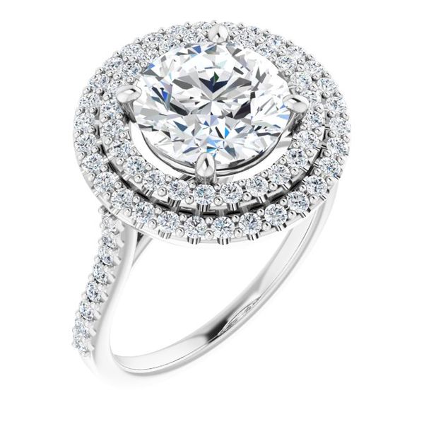 Double Halo-Style Engagement Ring