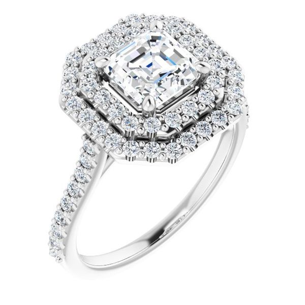 Double Halo-Style Engagement Ring