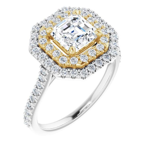 Double Halo-Style Engagement Ring