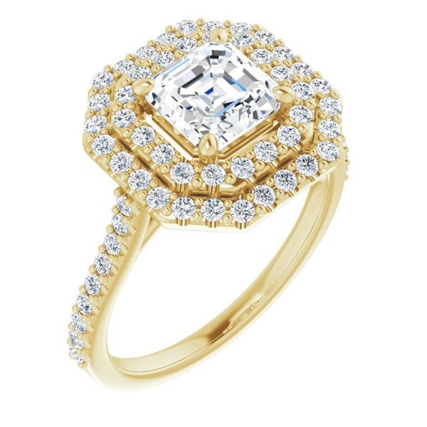 Double Halo-Style Engagement Ring