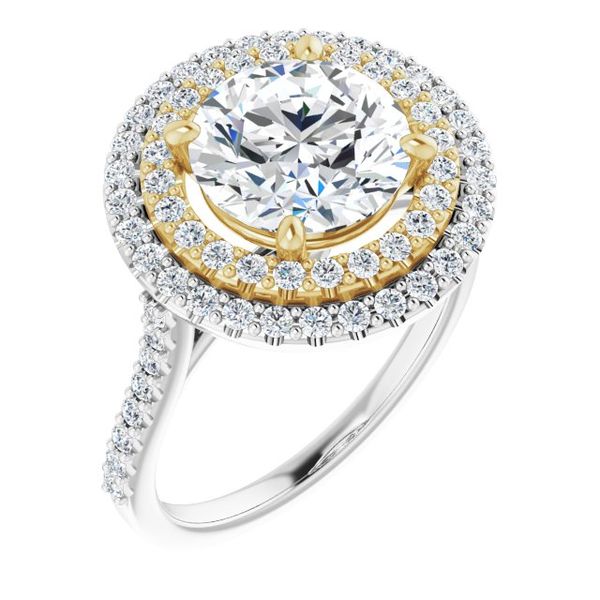 Double Halo-Style Engagement Ring