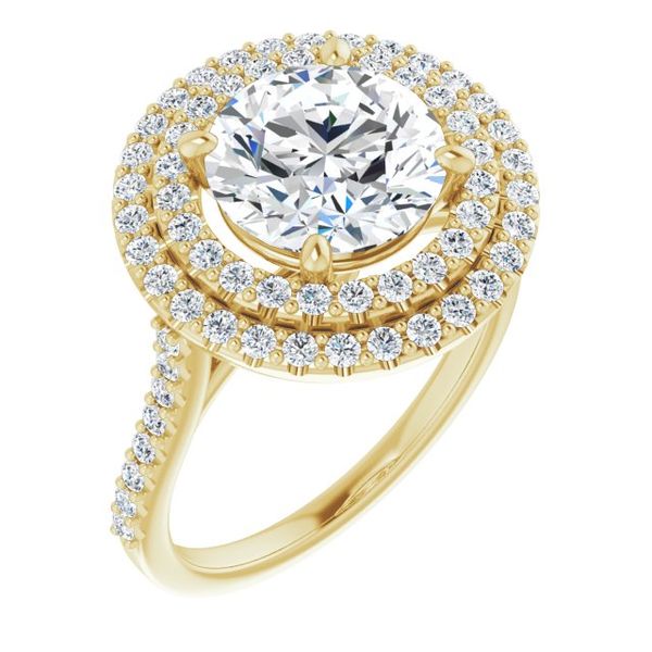 Double Halo-Style Engagement Ring