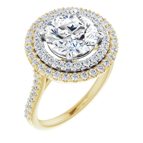 Double Halo-Style Engagement Ring