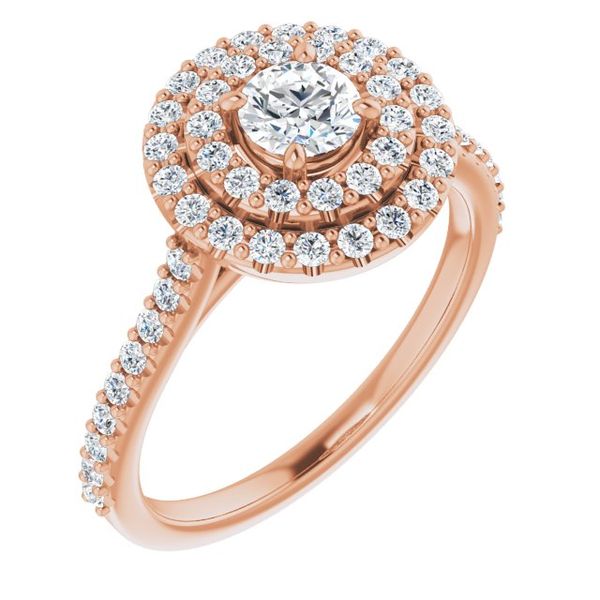 Double Halo-Style Engagement Ring
