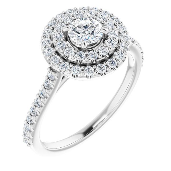 Double Halo-Style Engagement Ring