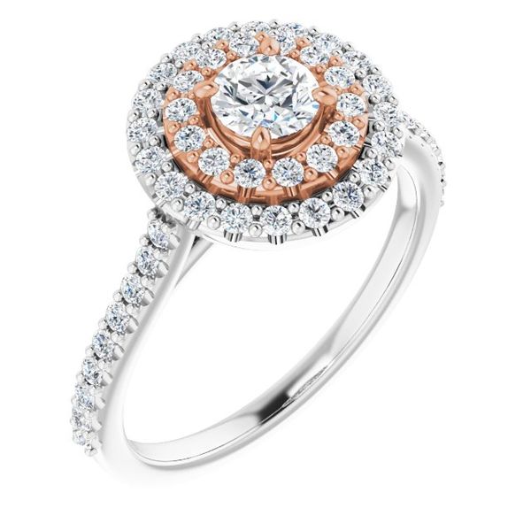 Double Halo-Style Engagement Ring