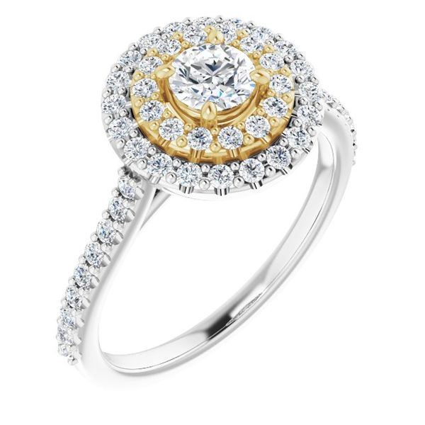 Double Halo-Style Engagement Ring