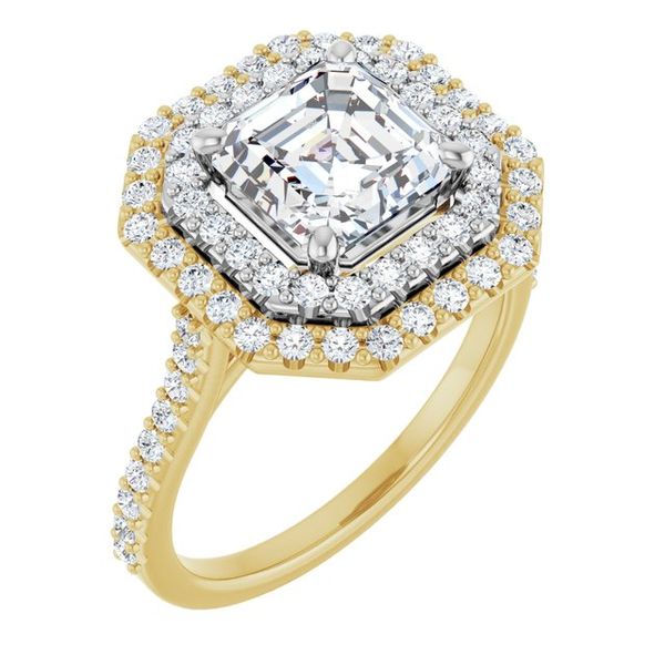 Double Halo-Style Engagement Ring