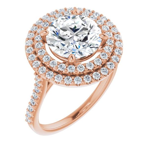 Double Halo-Style Engagement Ring