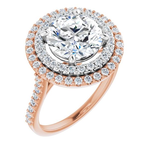 Double Halo-Style Engagement Ring