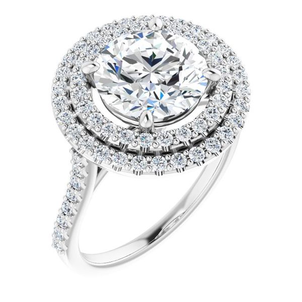 Double Halo-Style Engagement Ring